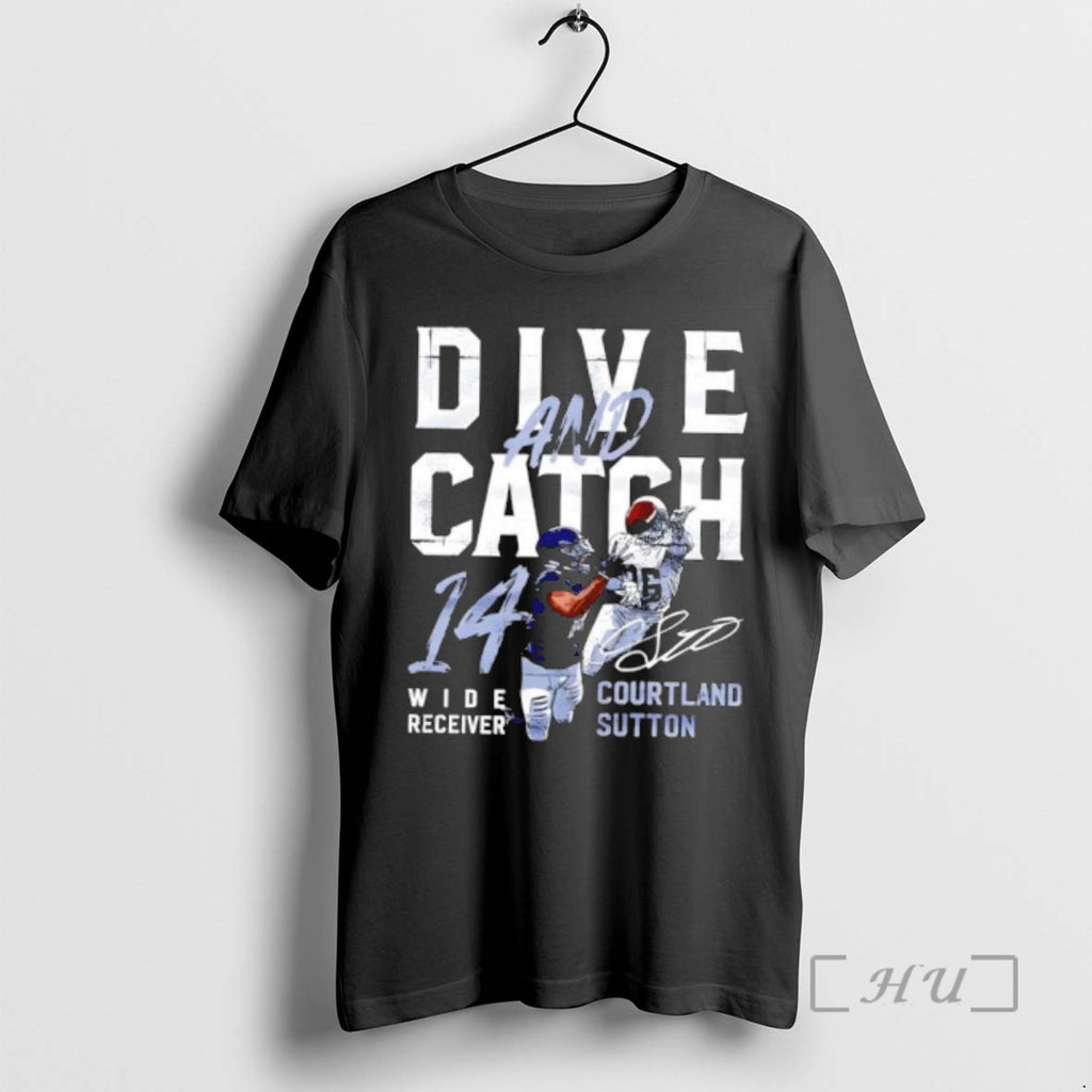 Trending Courtland Sutton Dive And Catch T-Shirts, Hoodie, Sweatshirt | AU01DripNestTees.com