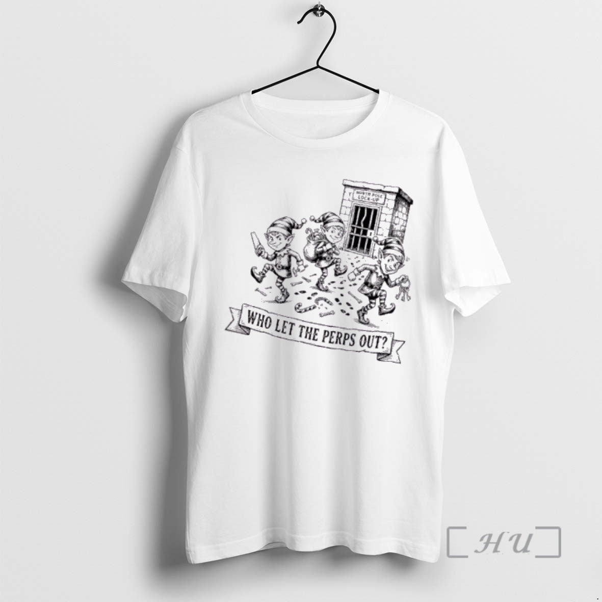 Trending Elf North Pole Lock Up Who Let The Perps Out Premium T Shirts Sweater Hoodie, Sweatshirt | AU01DripNestTees.com