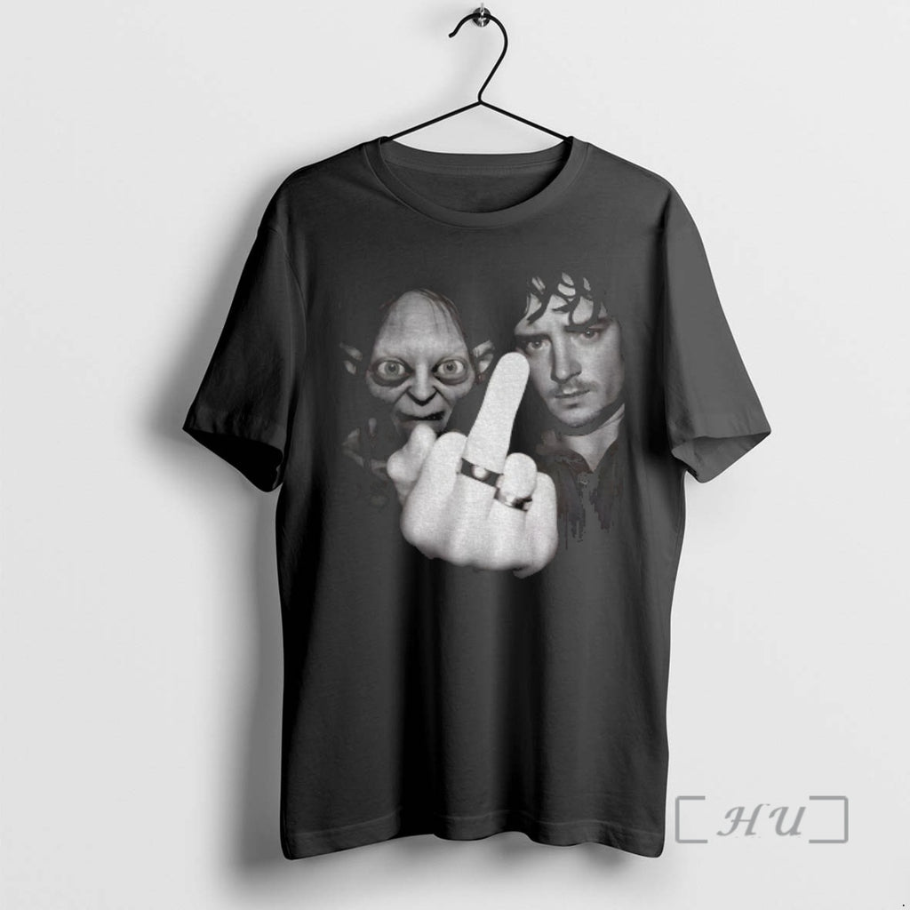 Trending Frodo Baggins Gollum Middle Finger Together Vintage T-Shirts, Hoodie, Sweatshirt | AU01DripNestTees.com