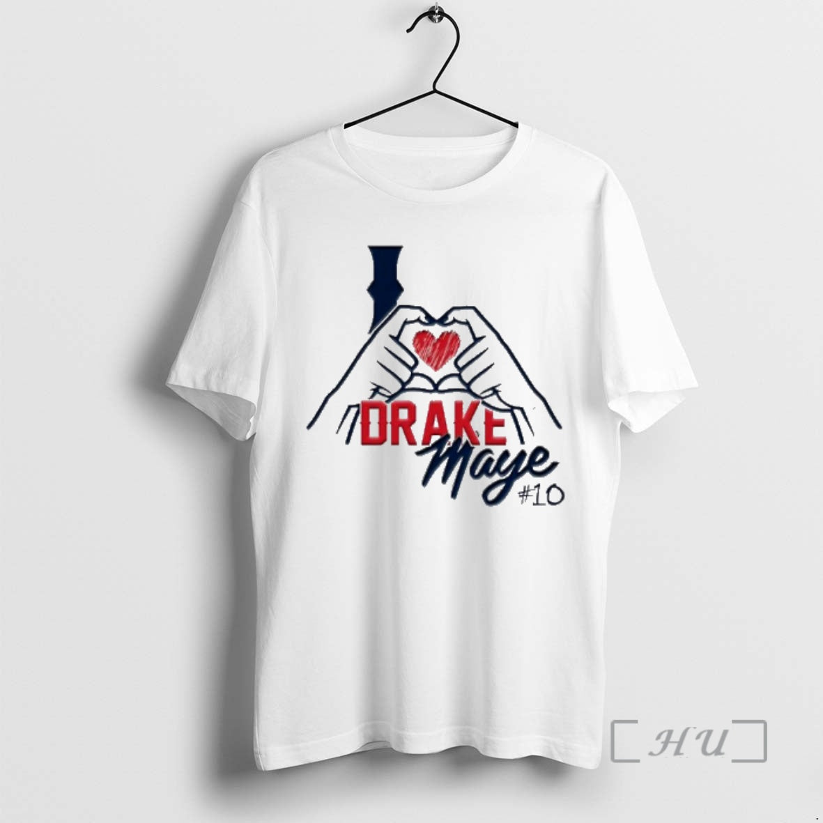 Trending I Love Drake Maye Hands Heart T-Shirts, Hoodie, Sweatshirt | AU01DripNestTees.com