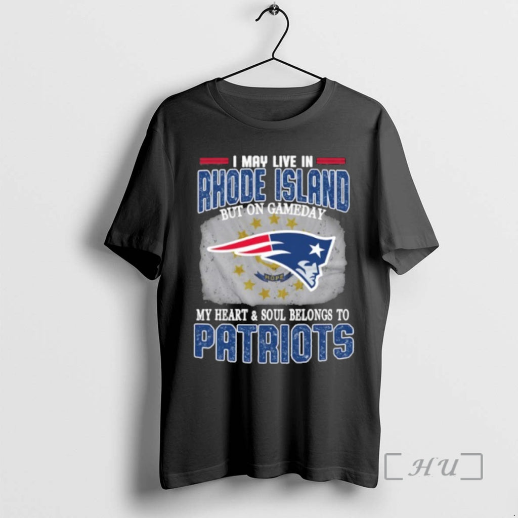 Trending I May Live In Rhode Island But On Gameday My Heart Soul Belongs To T-Shirts, Hoodie, Sweatshirt