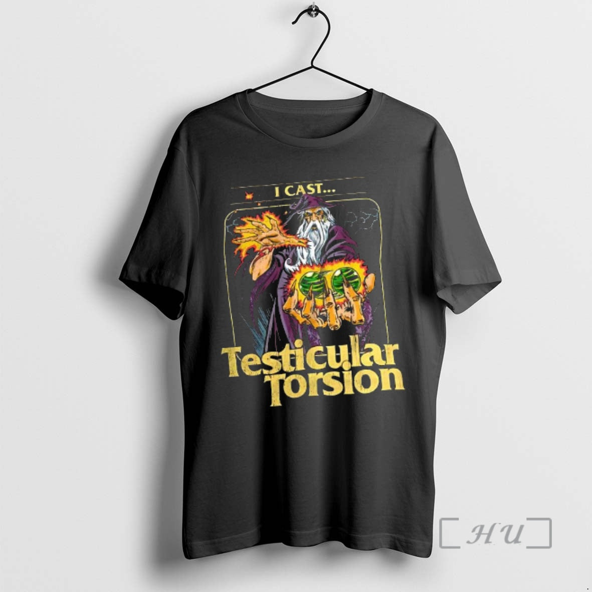 Trending I Cast Testicular Torsion Wizard Cartoon Meme Retro T-Shirts, Hoodie, Sweatshirt | AU01DripNestTees.com