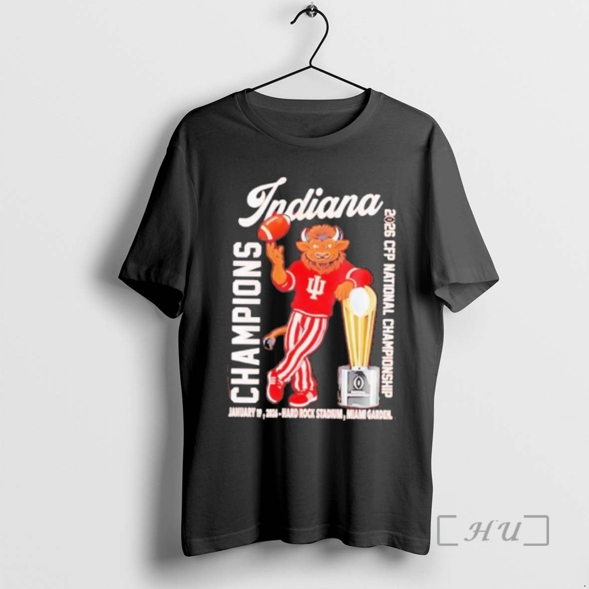 Trending Iu Football Cfp National Champions 2026 First Time Mascot T-Shirts, Hoodie, Sweatshirt | AU01DripNestTees.com