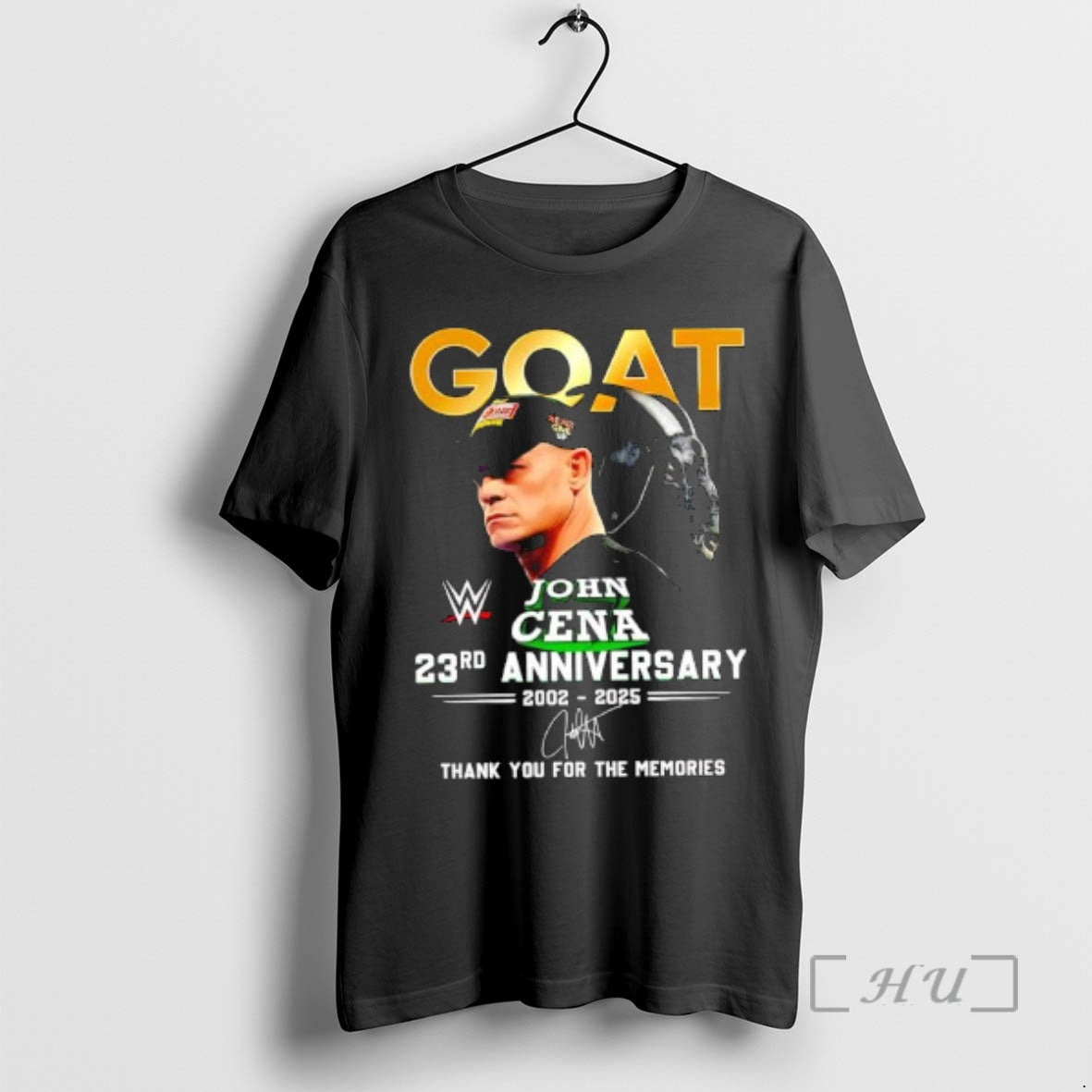Trending John Cena Goat 23rd Anniversary 2002 2025 Thank You For The Memories Premium T-Shirts, Hoodie, Sweatshirt