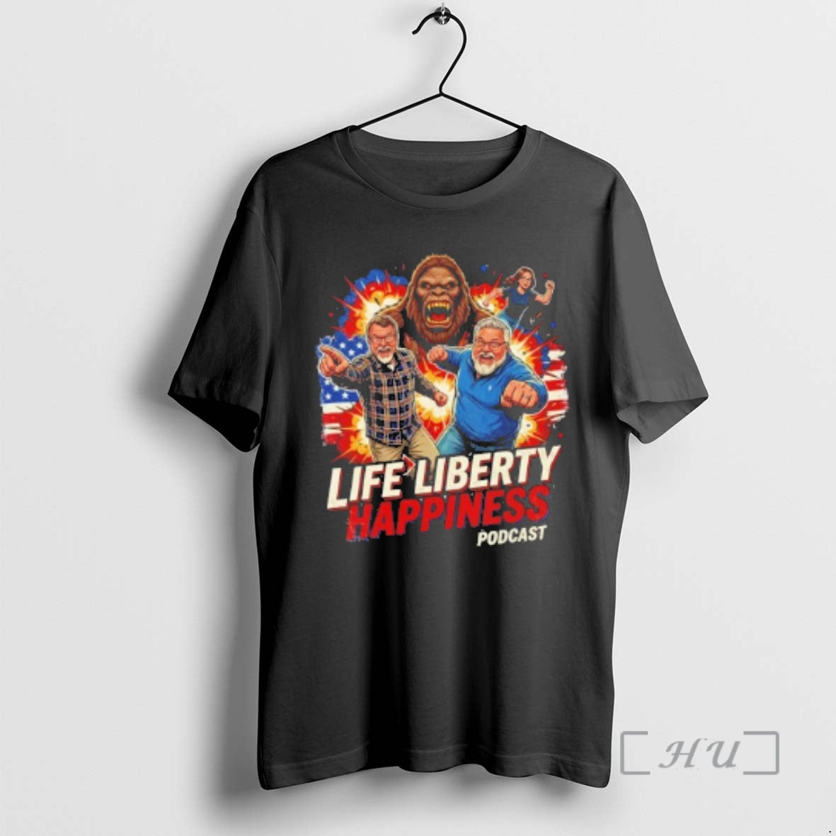Trending Life Liberty Happiness Bigfoot Team T-Shirts, Hoodie, Sweatshirt | AU01DripNestTees.com