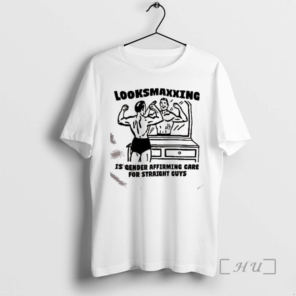 Trending Looksmaxxing Is Gender Affirming Care For Straight Guys Gay Muscle Premium T Shirts Sweater Hoodie, Sweatshirt