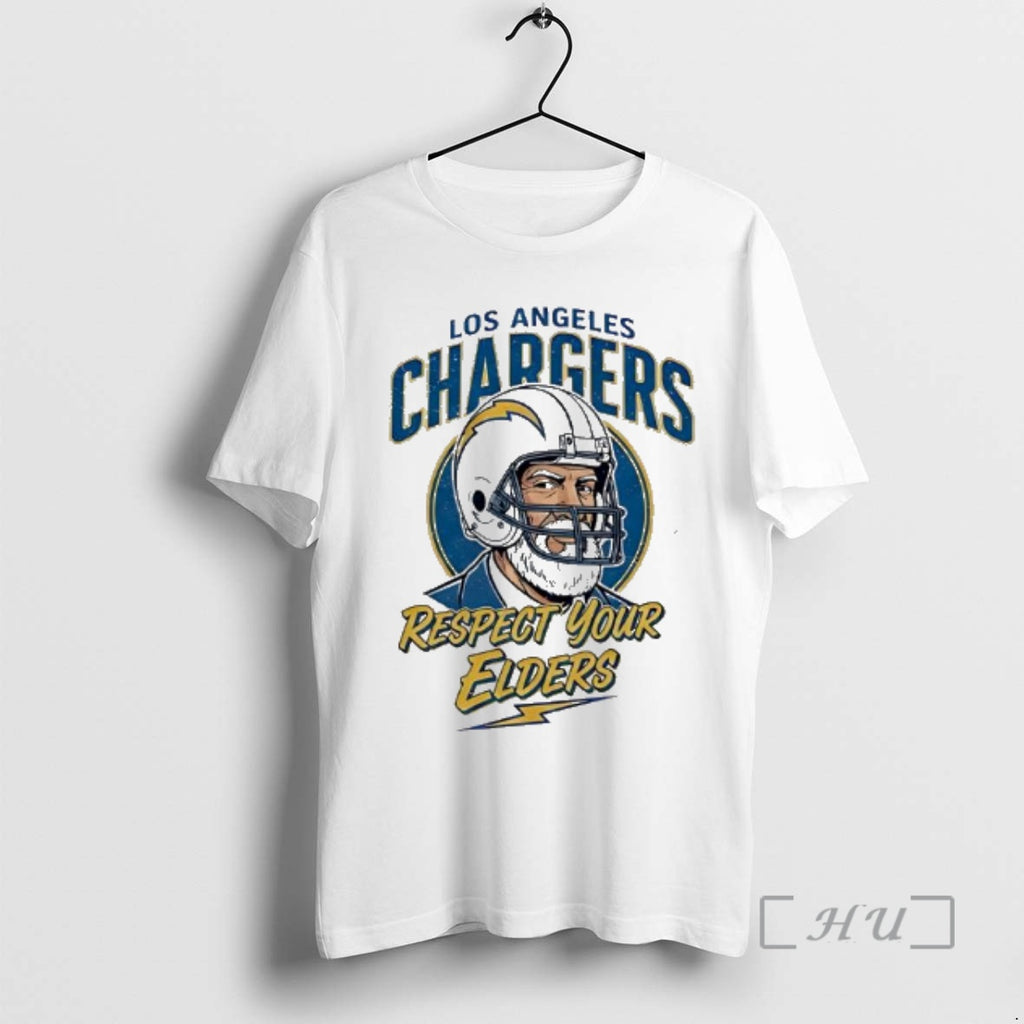 Trending Los Angeles Chargers Respect Your Elders T-Shirts, Hoodie, Sweatshirt | AU01DripNestTees.com