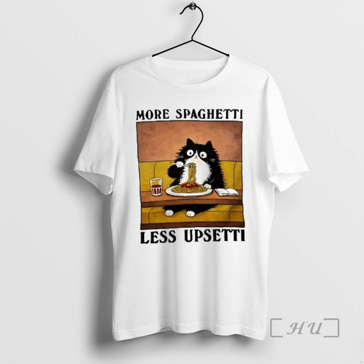 Trending More Spaghetti Less Upsetti Black Cat Eating Italian Food T-Shirts, Hoodie, Sweatshirt | AU01DripNestTees.com