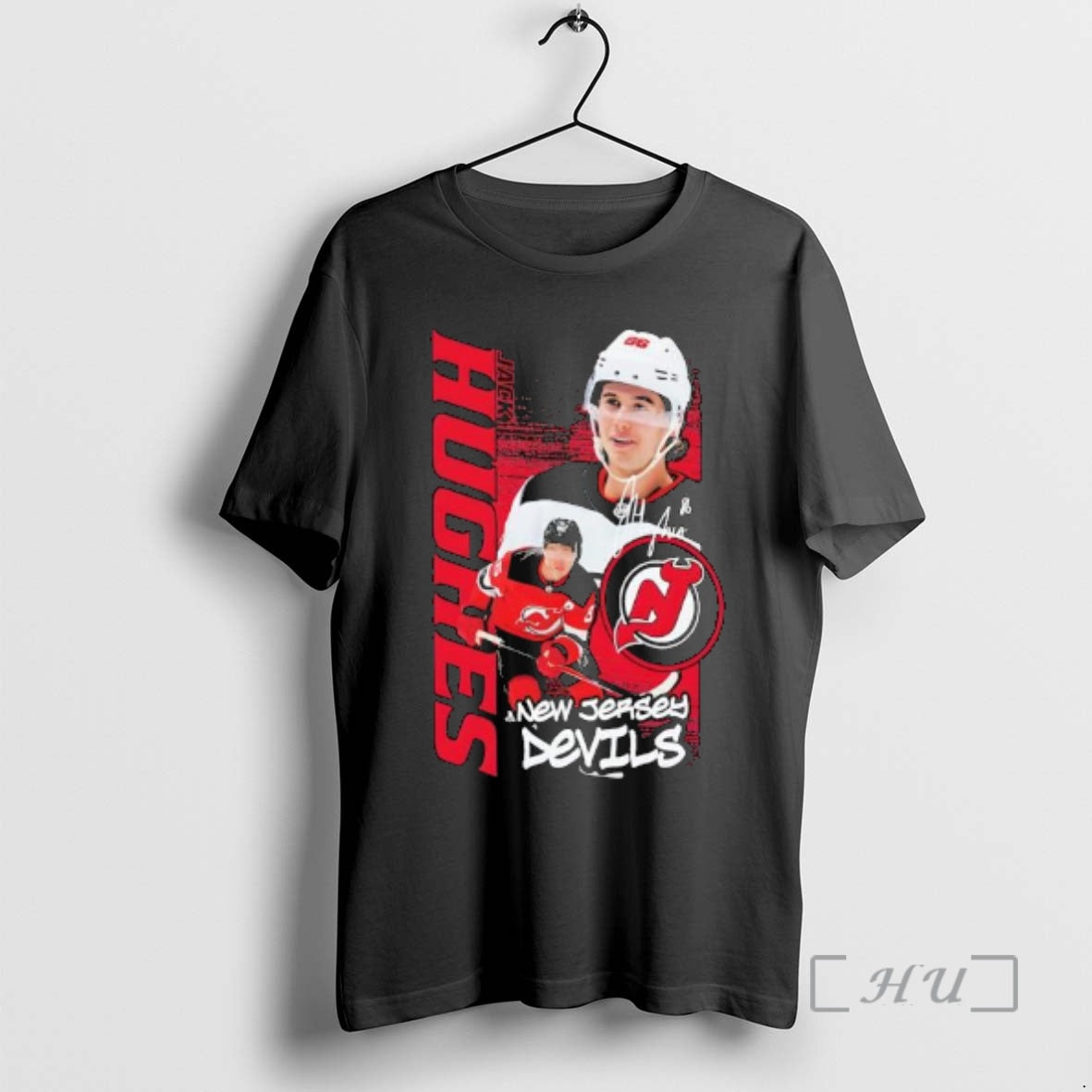 Trending New Jersey Devils Jack Hughes Playmaker Signature T-Shirts, Hoodie, Sweatshirt | AU01DripNestTees.com