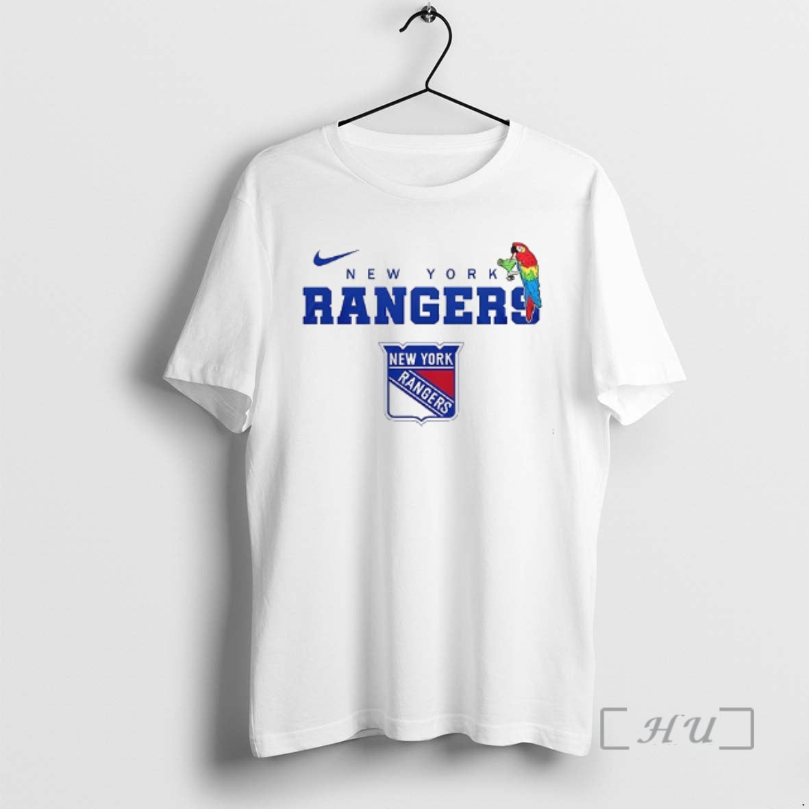 Trending New York Rangers X Jimmy Buffett Parrot Mascot Double Sided Graphic Premium T Shirts Hoodie, Sweatshirt