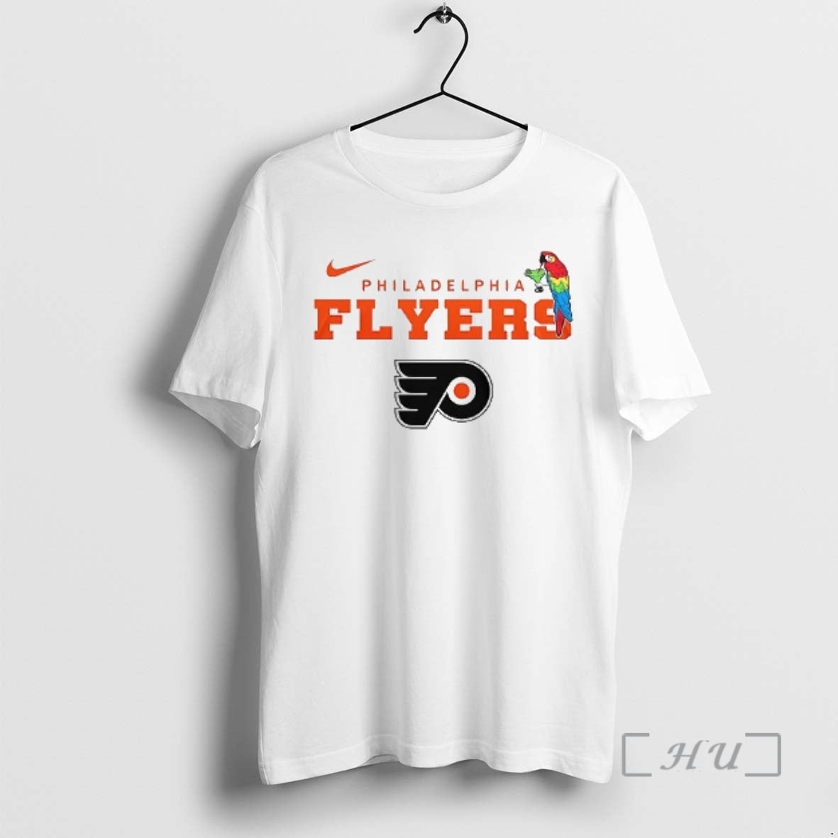 Trending Philadelphia Flyers X Jimmy Buffett Parrot Mascot Double Sided Graphic Premium T Shirts Sweater Hoodie, Sweatshirt