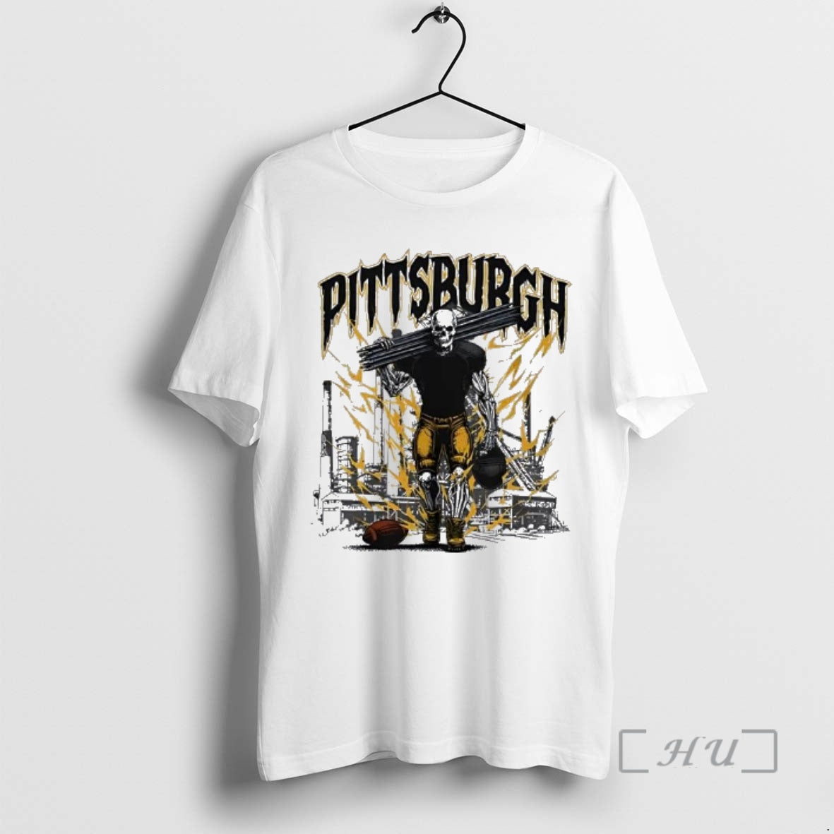 Trending Pittsburgh Football Skeleton Bootleg Skyline T-Shirts, Hoodie, Sweatshirt | AU01DripNestTees.com