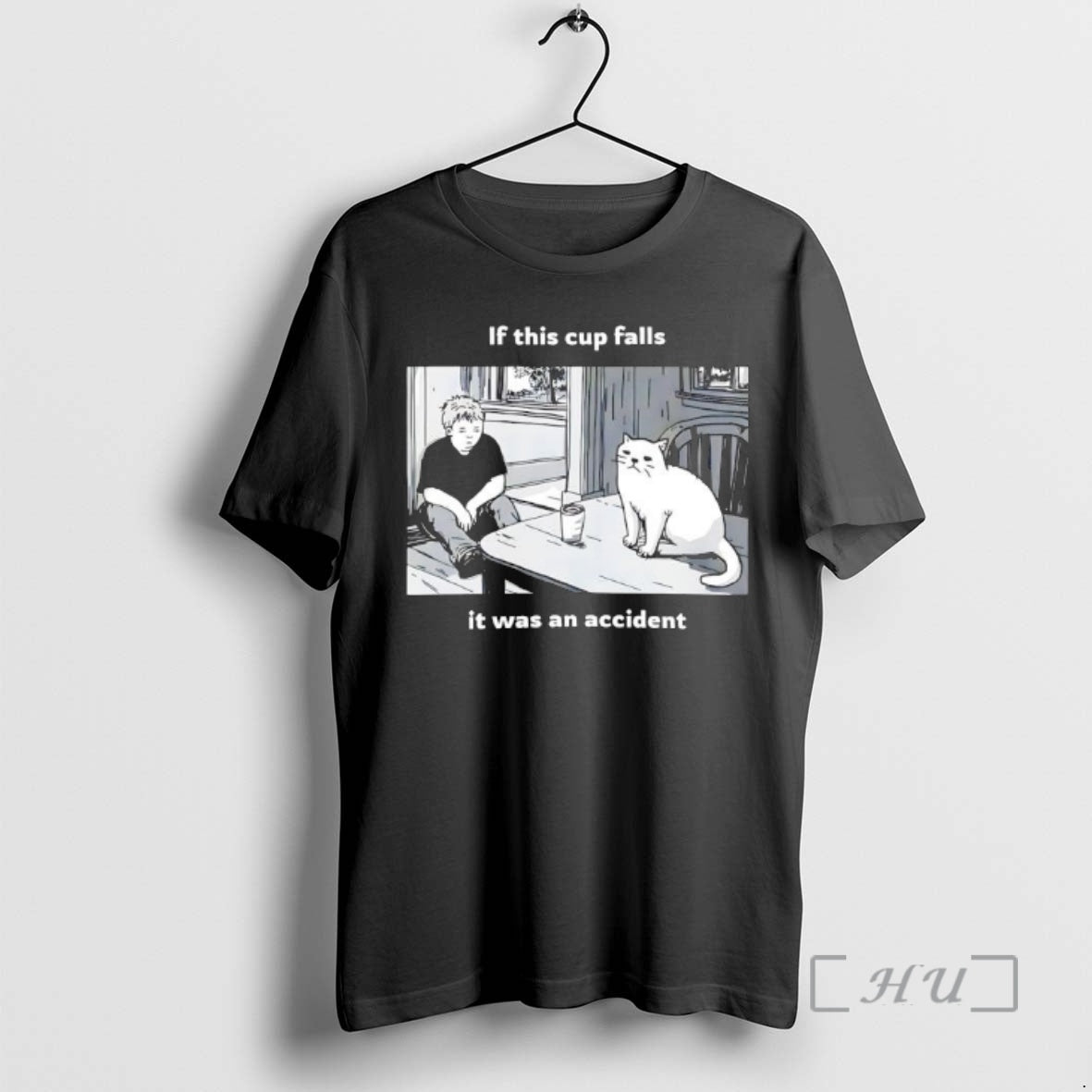 Trending Simons Cat If This Cup Falls It Was An Accident Premium T Shirts Sweater Hoodie, Sweatshirt | AU01DripNestTees.com