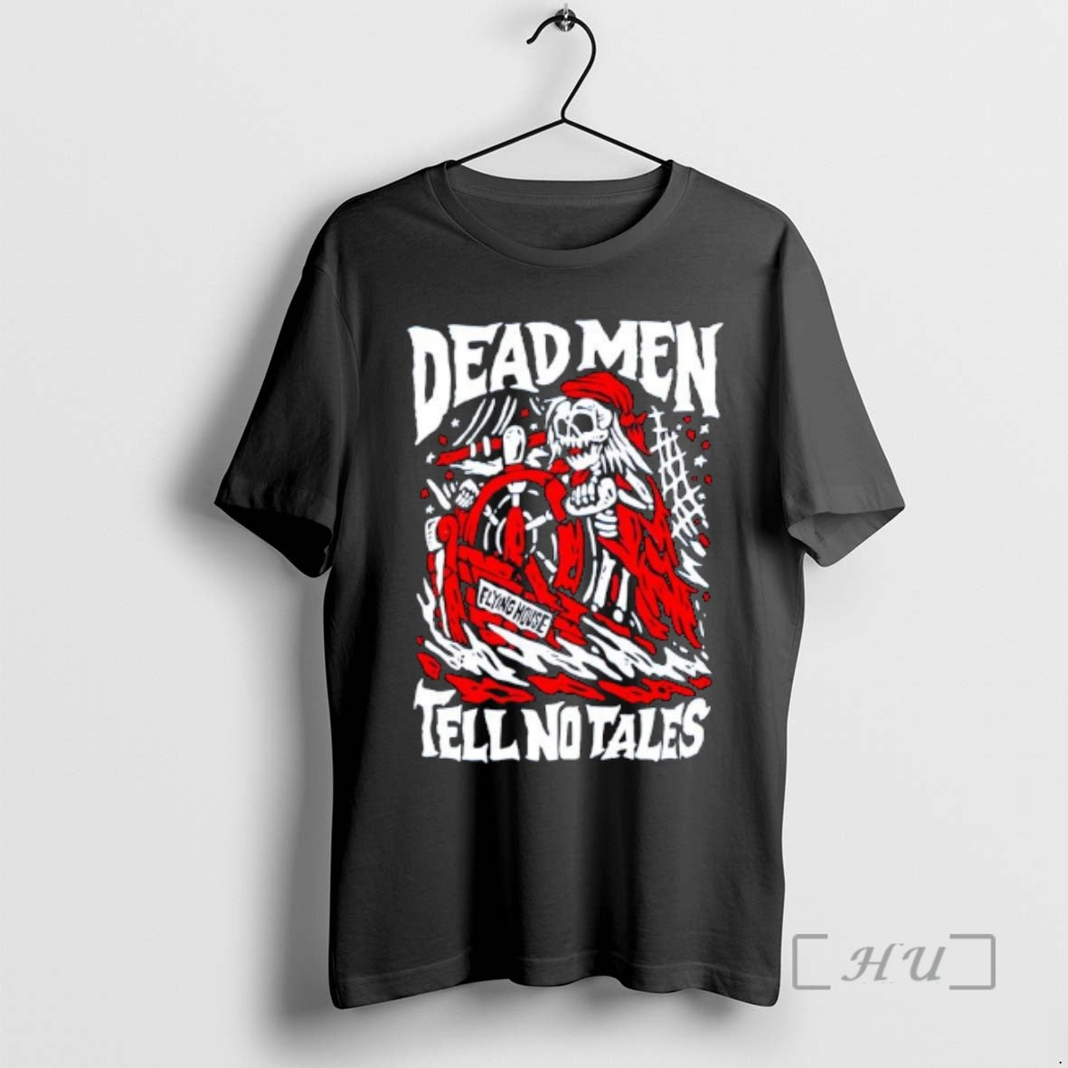 Trending Skeleton Dead Men Tell No Tales Flying House T-Shirts, Hoodie, Sweatshirt | AU01DripNestTees.com