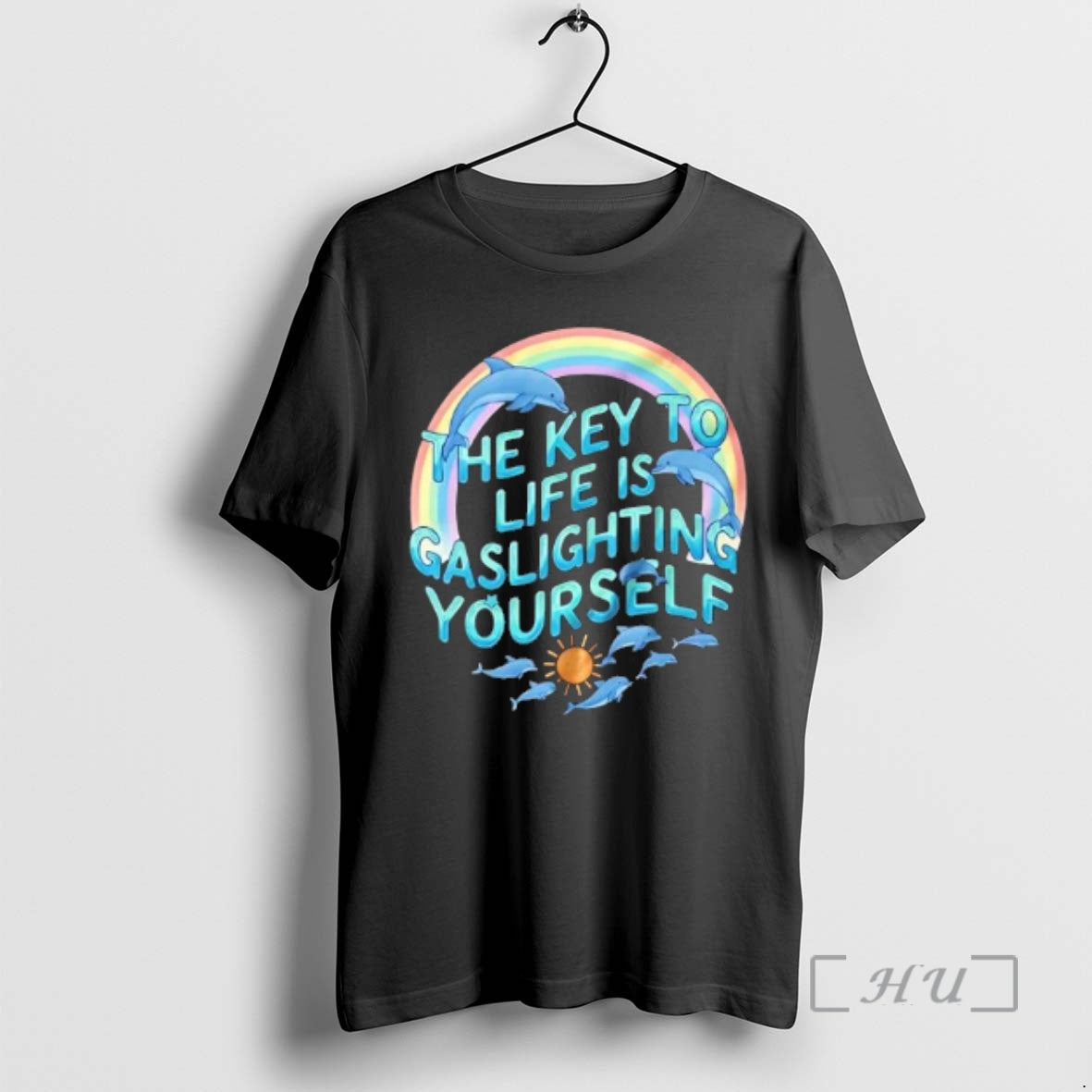 Trending The Key To Life Is Gaslighting Yourself Dolphin T-Shirts, Hoodie, Sweatshirt | AU01DripNestTees.com