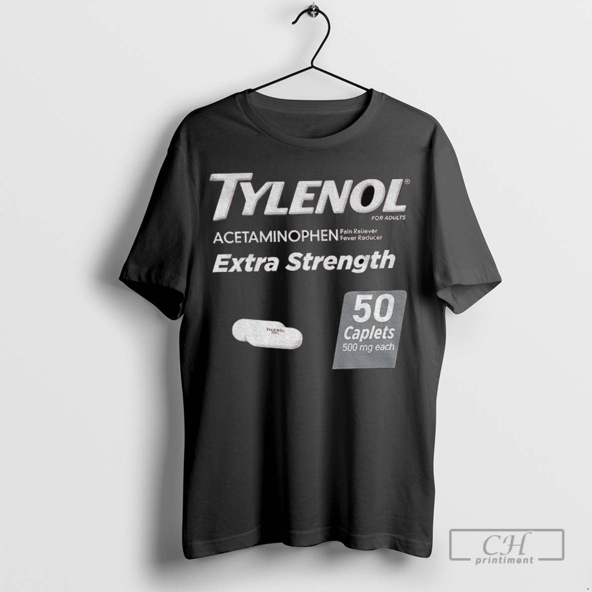 Tylenol Acetaminophen Pain Reliever Fever Reducer Extra Strength 50 Caplets 500mg Each