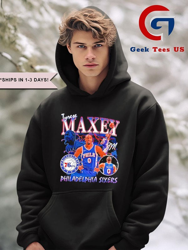 Tyrese Maxey Philadelphia 76ers NBA player Collage signature shirt