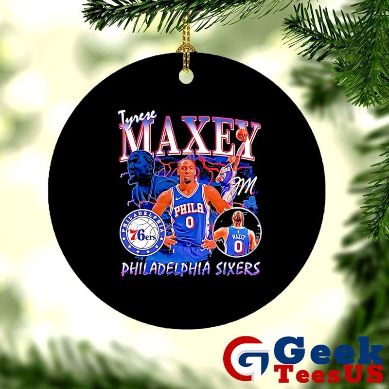 Tyrese Maxey Philadelphia 76ers NBA player Collage signature shirt