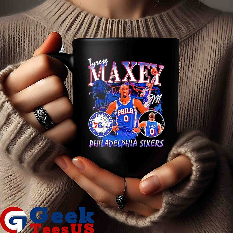 Tyrese Maxey Philadelphia 76ers NBA player Collage signature shirt