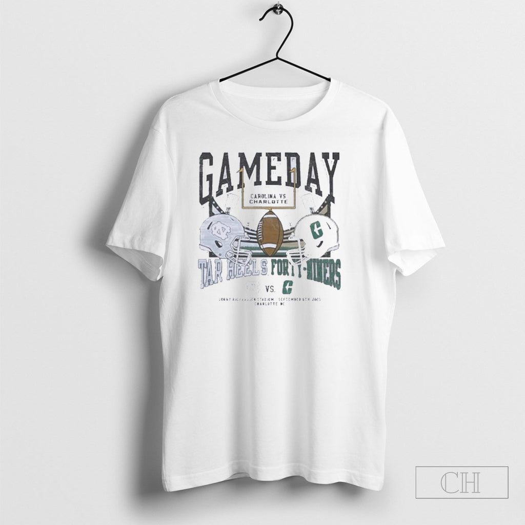Unc Tar Heels Vs Charlotte 2025 Gameday Showdown Football T Shirt Tee