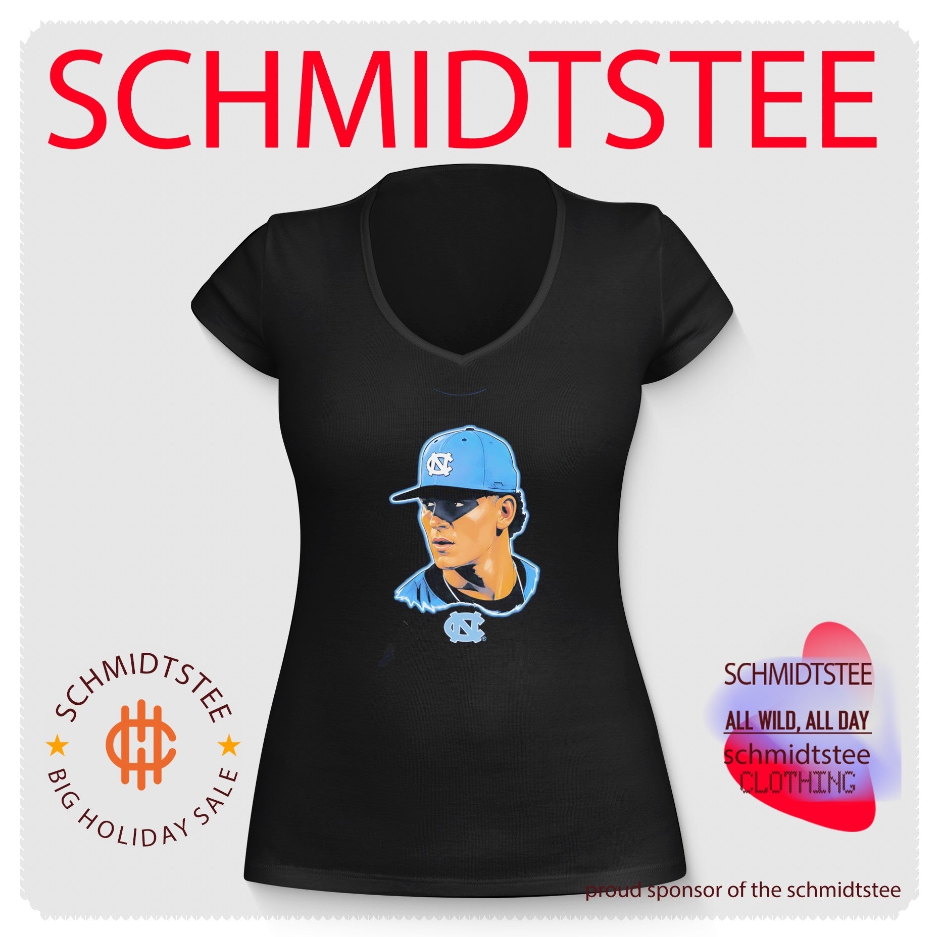 UNC baseball Gavin Gallaher portrait illustration shirt