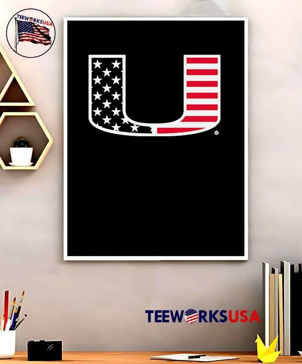 US Flag Logo University of Miami shirt