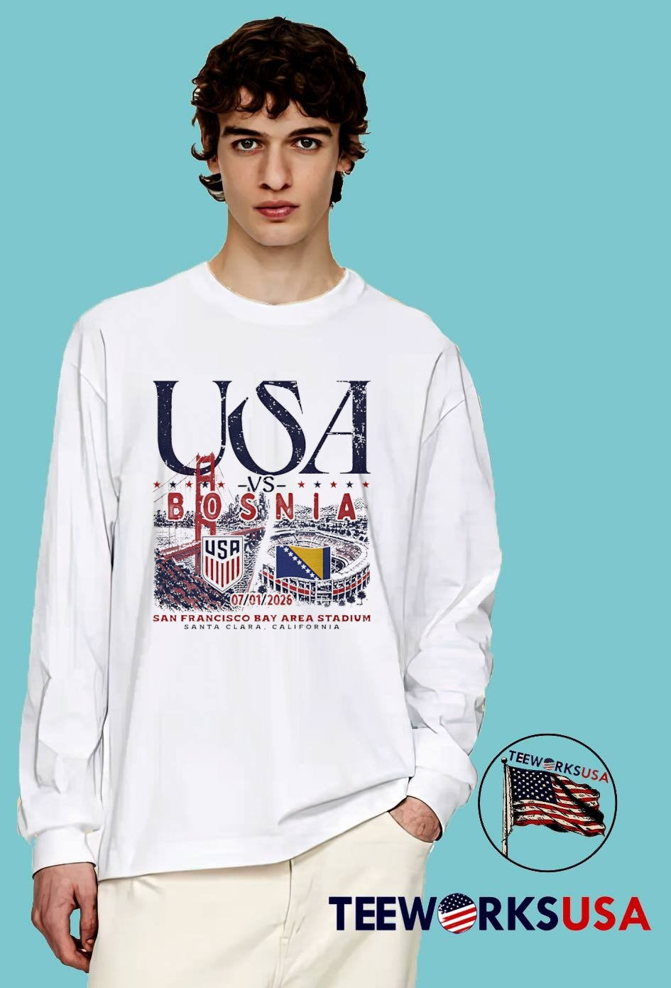 USA vs Bosnia 07 01 2026 San Francisco Bay Area Stadium Shirt