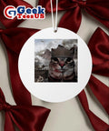 War cat funny meme Ornament