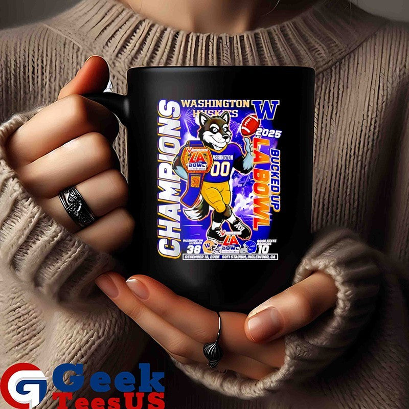 Washington Huskies Bucked Up LA Bowl Champions 2025 mascot shirt