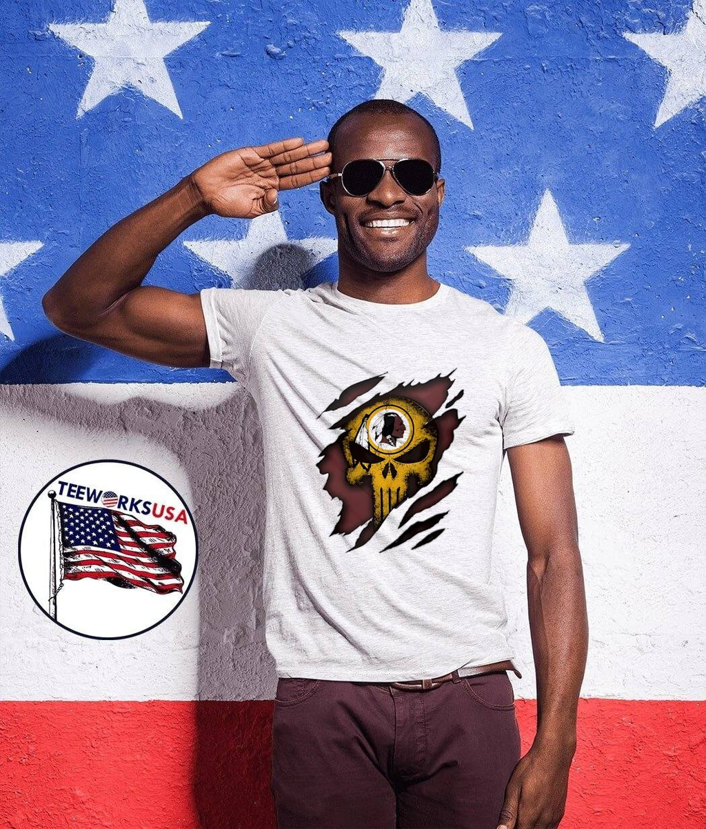 Washington Redskins Skull Ripped Effect T-Shirt