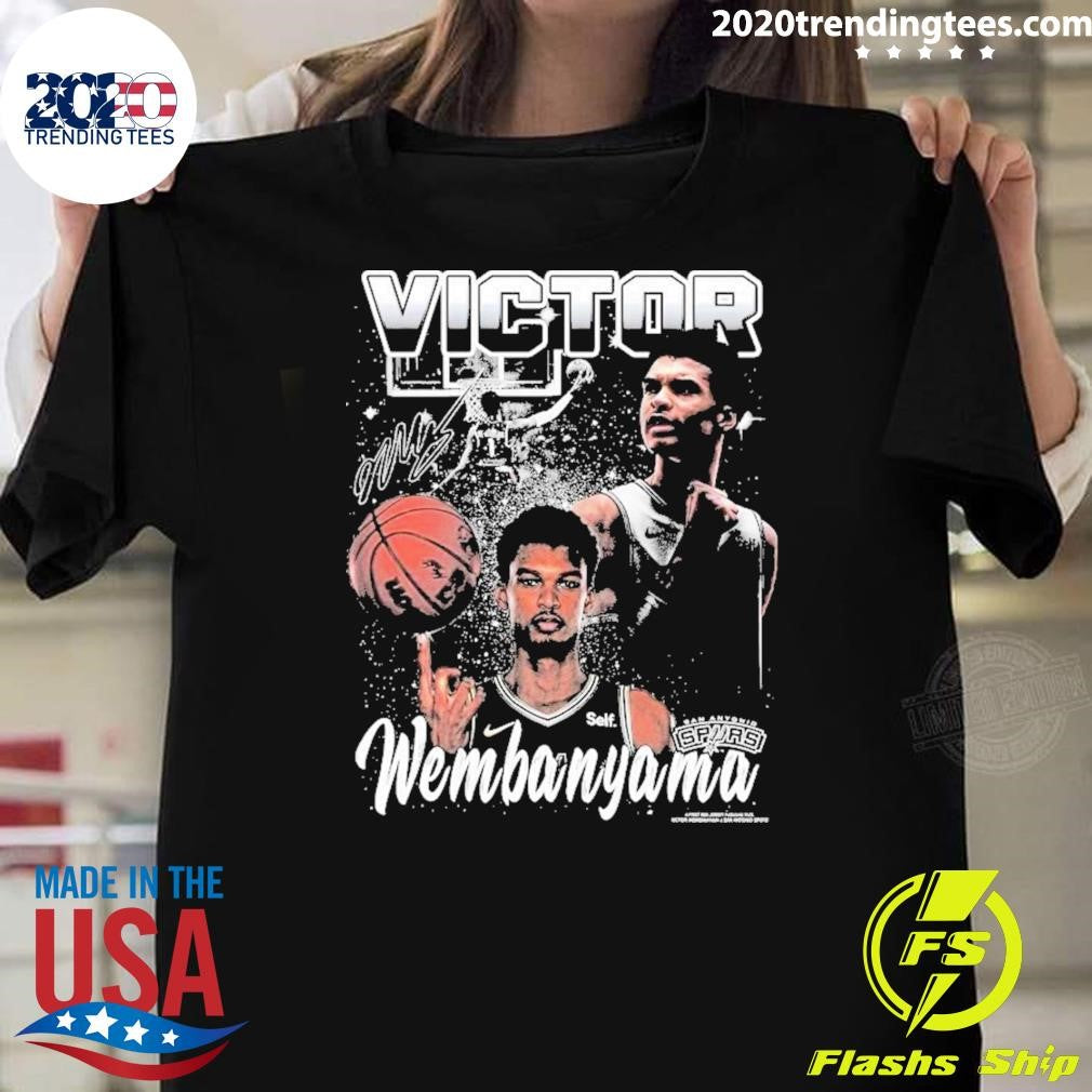 Wembanyama San Antonio Spurs Nba Basketball Signature Nike Logo Shirt