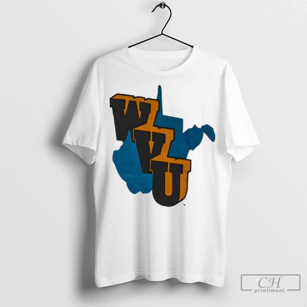 West Virginia Mountaineers 1965 Throwback Logo Ladies T Shirt Jpg
