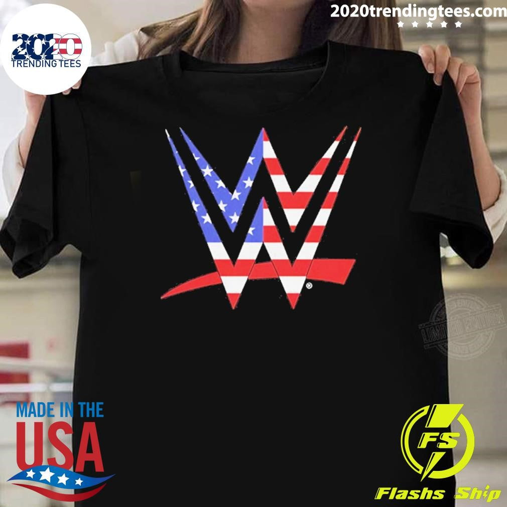 Wwe Logo American Flag Shirt