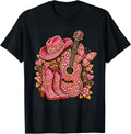 Bedazzled Butterfly Pink Cowboy Guitar Country Unisex T-shirt, Sweatshirt, Hoodie (1)