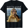 Wait I'M Goated Thinking Monkey Meme Brainrot Unisex T-shirt, Sweatshirt, Hoodie (1)