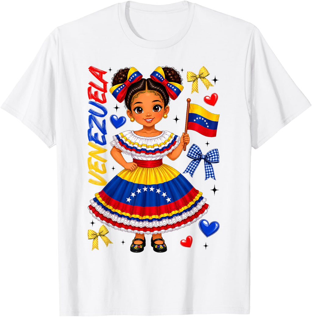 Venezuela Girl Traditional Dress Bows Hispanic Heritage (1)