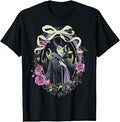 Villains Maleficent Bow Floral Frame Portrait Unisex T-shirt, Sweatshirt, Hoodie (1)