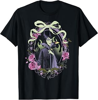 Villains Maleficent Bow Floral Frame Portrait Unisex T-shirt, Sweatshirt, Hoodie (1)