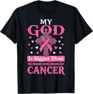 God Bigger Cancer Breast Cancer Jesus Christian Unisex T-shirt, Sweatshirt, Hoodie (1)