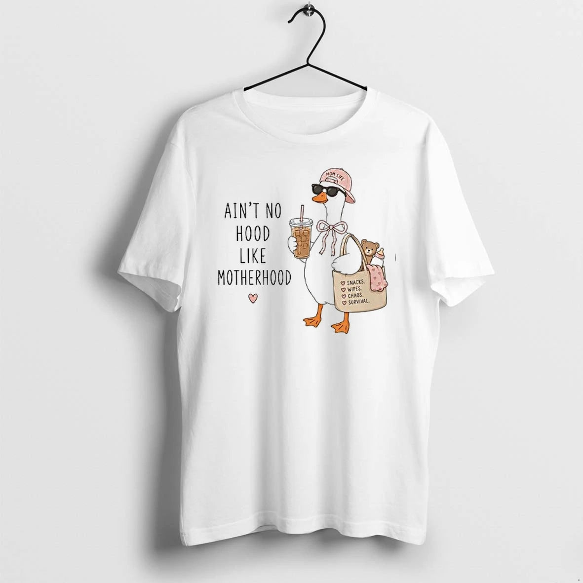 Duck Mom Life Aint No Hood Like Motherhood Love Snacks Wipes Chaos Survival 0 Tshirts