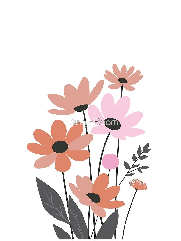 Minimalist hand drawn flower leaf Set 03 by Itjung-Room
