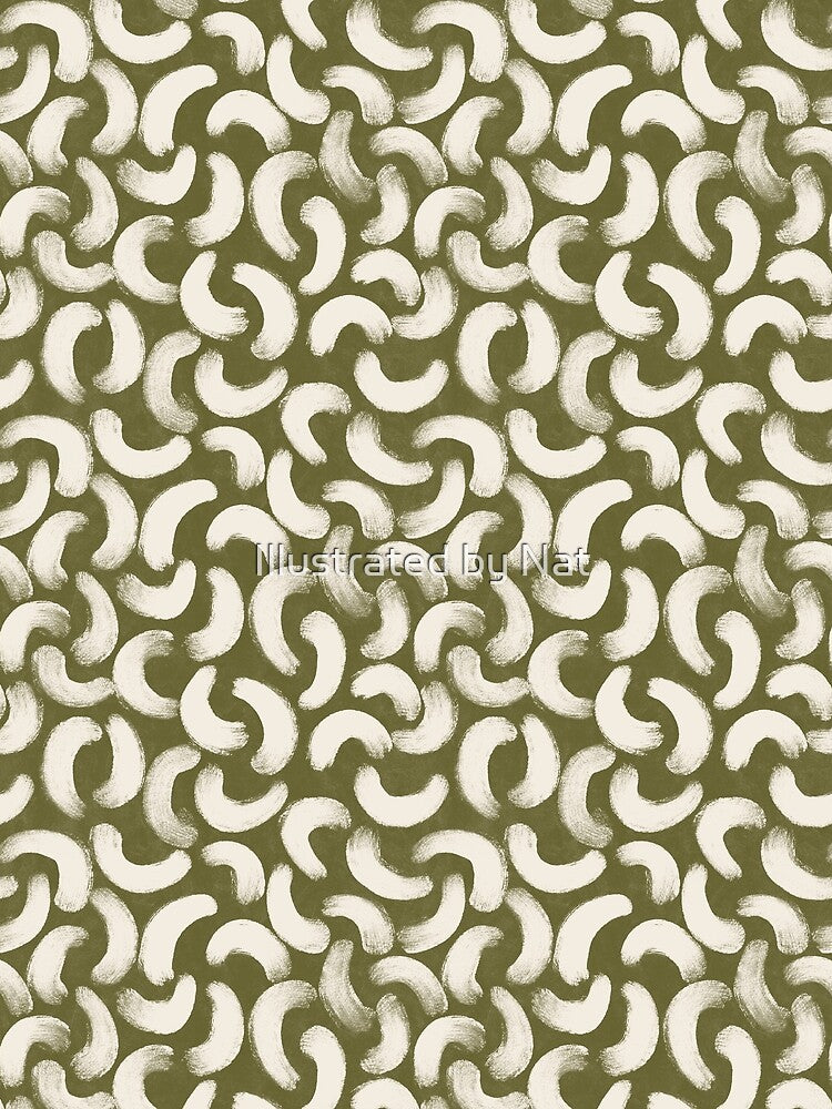 Boho gouache brush strokes in olive green by Illustrated by Nat