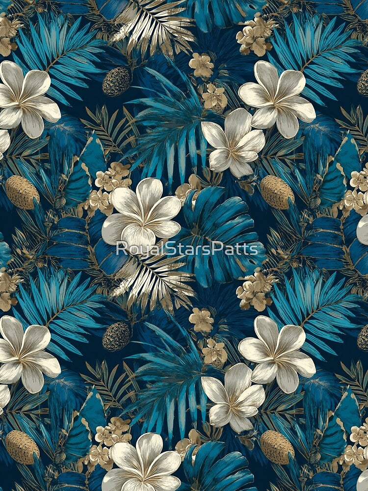 Flourishing Tropical Floral - Flower Floral Print  - Birthday Gift Ideas by RoyalStarsPatts