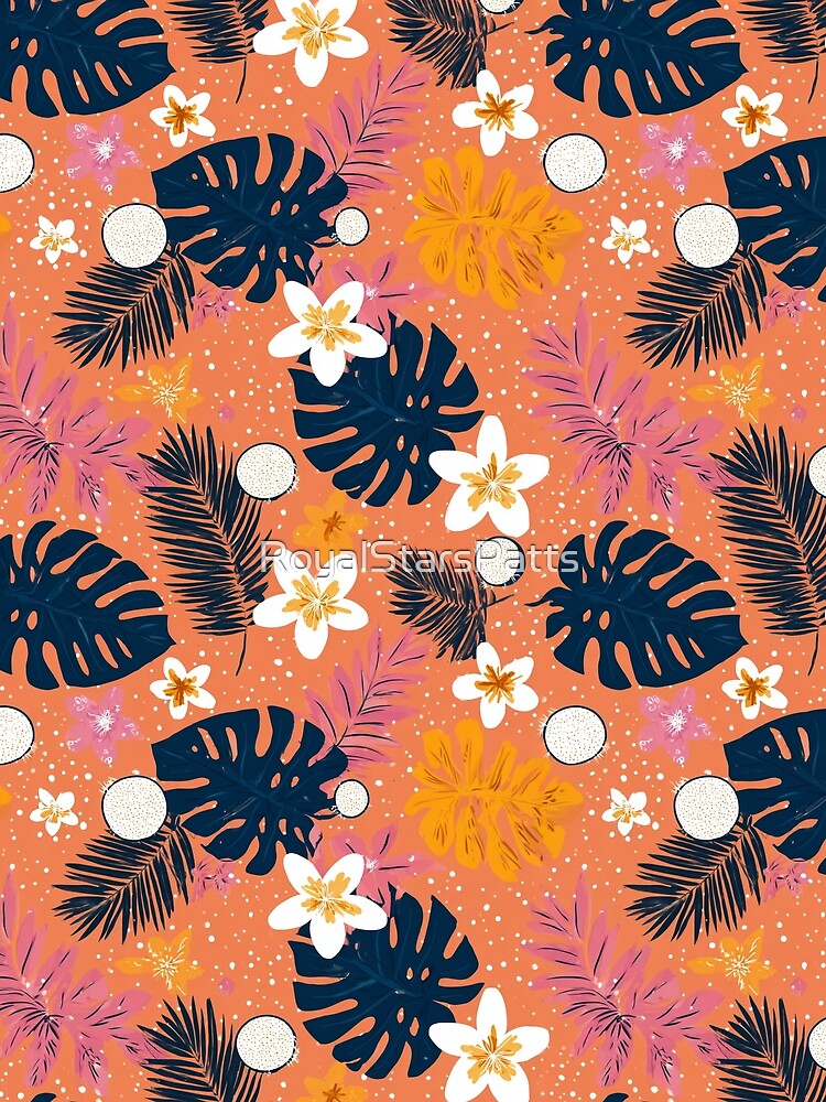 Charming Tropical Flower Print  - Flower Garden Pattern  - Anniversary Gift Ideas by RoyalStarsPatts