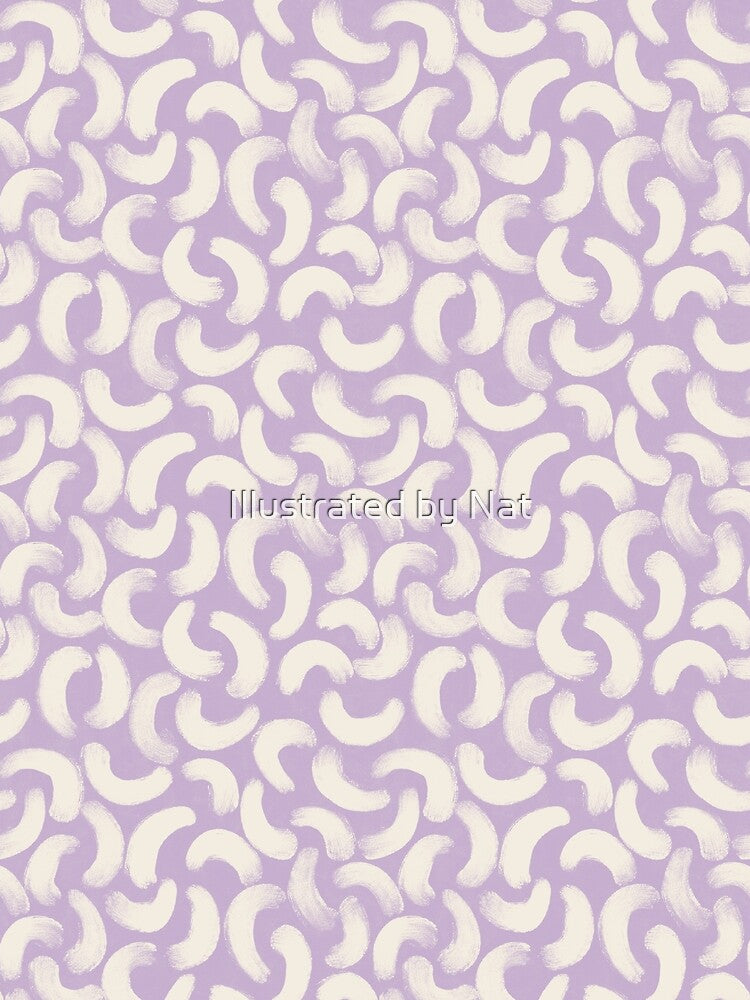 Boho gouache brush strokes in pastel lilac by Illustrated by Nat