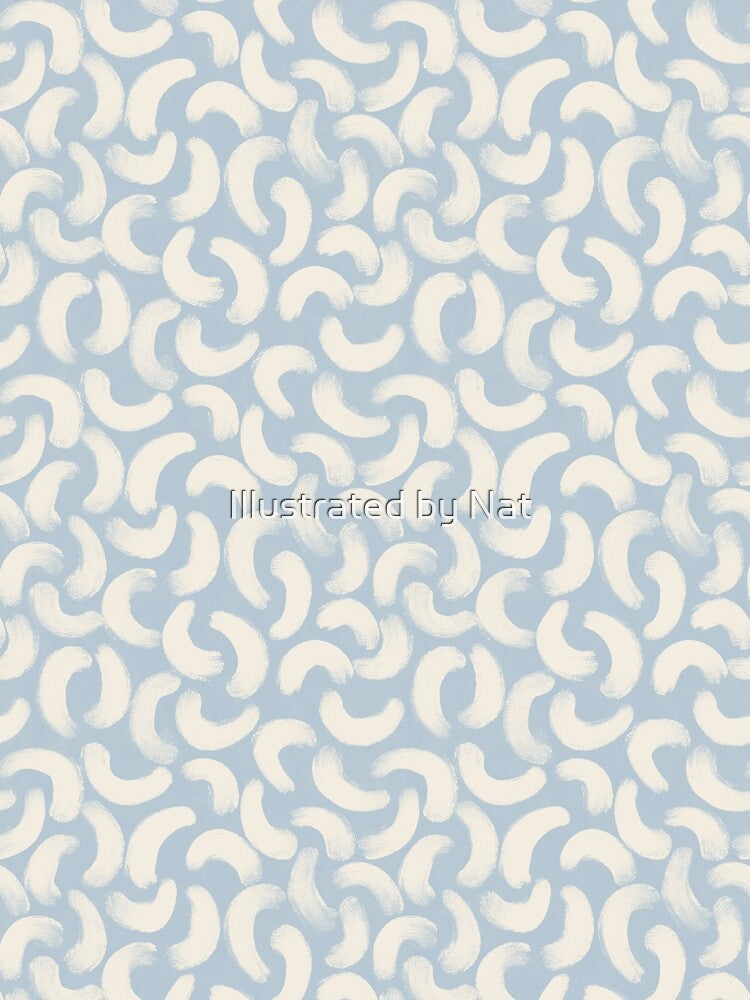 Boho gouache brush strokes in pastel blue by Illustrated by Nat