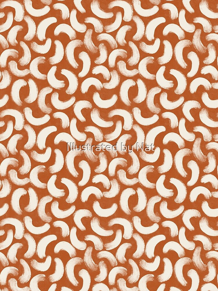 Boho gouache brush strokes in warm earthy rust by Illustrated by Nat