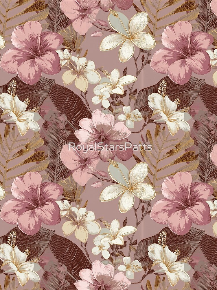 Charming Tropical Floral Texture - Flower Floral Print  - Baby Shower Gifts by RoyalStarsPatts