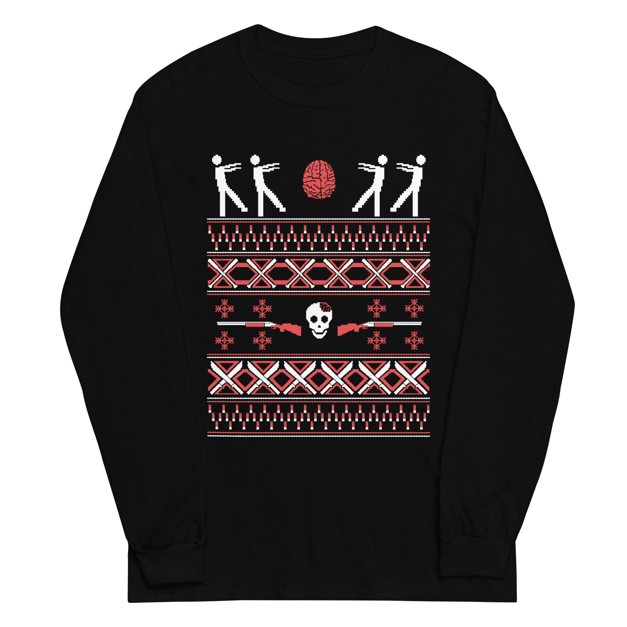 Zombie Christmas Sweater Unisex Long Sleeve Tee