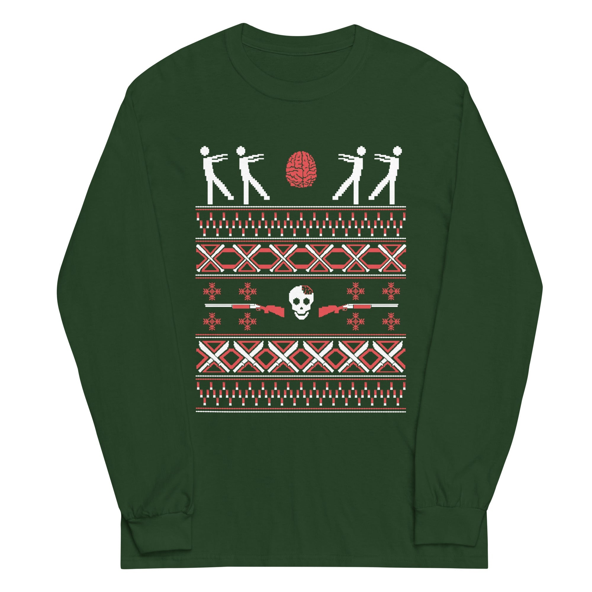 Zombie Christmas Sweater Unisex Long Sleeve Tee